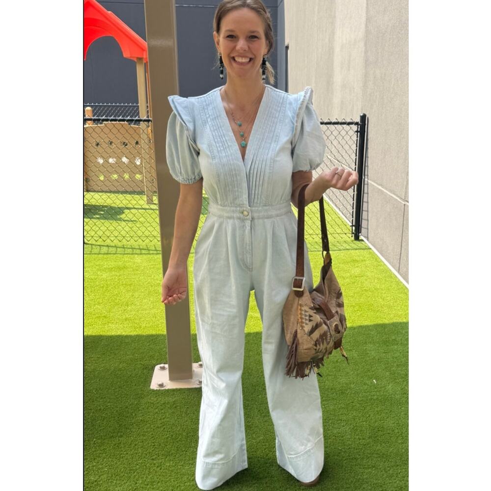 FARM RIO Denim Pleats Jumpsuit Size XS